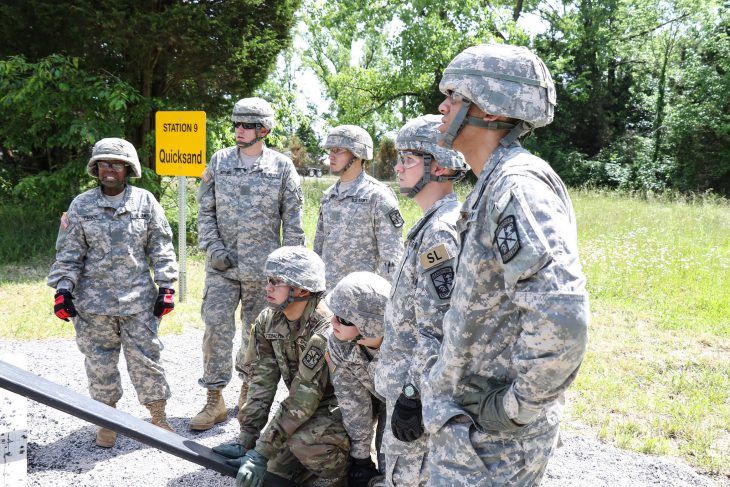 Advanced Camp Cadets hone communication skills at reaction courses