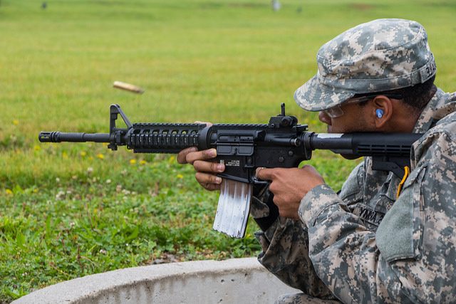 Practice makes perfect; Cadets practice marksmanship with rifles