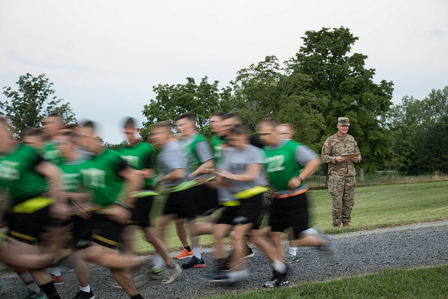 9th Regiment Advanced Camp Cadets take on the Army Physical Fitness Test