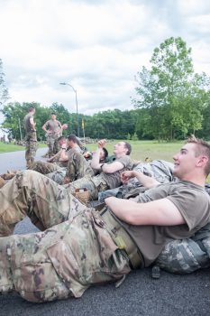 Cadets rest after the long march
