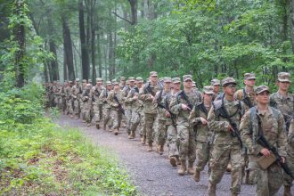 Delta Co., 1st Regiment Walks to Training