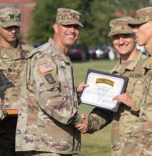 A Cadet receives an award.