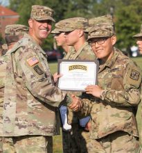 A Cadet receives an award.