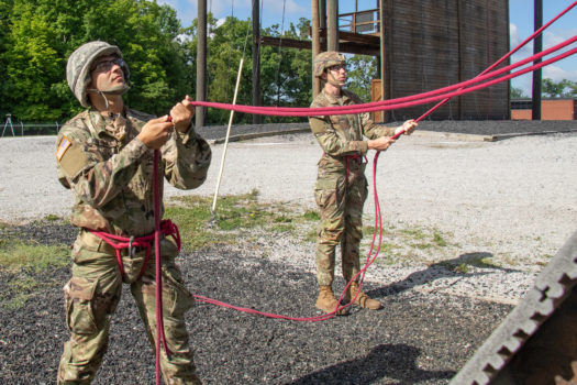 Cadets complete rappel and obstacles